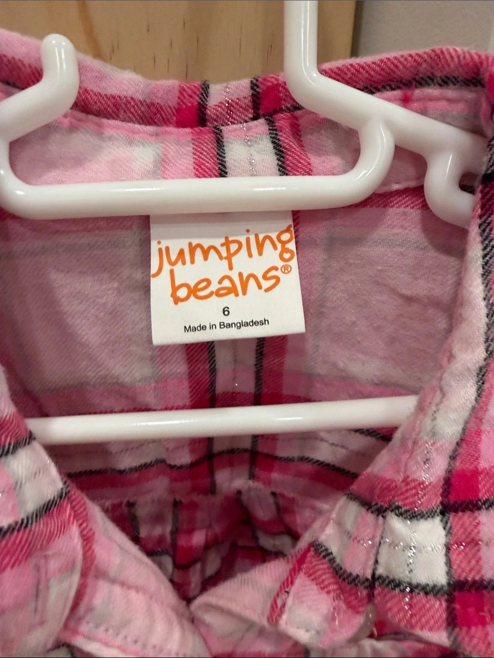 Jumping Bean long sleeve pink plaid top